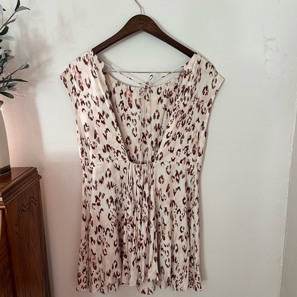 **Free People “Fake Love” Animal Print Skater Dress - XS, Open Back** - Picture 2 of 6